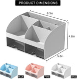 Makeup Organizer with Drawers, Cosmetic Storage for Dresser Vanity and Bathroom Countertop, Beauty Holder for Lipstick Brush, Skincare Organizer for Vanity, Cosmetic Display Case (White) - Homesidy.com