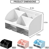 Makeup Organizer with Drawers, Cosmetic Storage for Dresser Vanity and Bathroom Countertop, Beauty Holder for Lipstick Brush, Skincare Organizer for Vanity, Cosmetic Display Case (White) - Homesidy.com