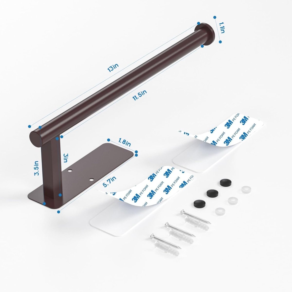 ASTOFLI Paper Towel Holder Under Cabinet No Drilling, Self Adhesive Paper Towel Holder Wall Mount for Kitchen Rack, Under Counter Napin Holder No Drill, 304 Stainless Steel Matte Black - Homesidy.com