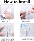 Adhesive Hooks for Hanging Heavy Duty Wall Hooks Self Adhesive Towel Coat Hooks Waterproof Transparent Hook for Bathroom Shower Kitchen Keys Door Outdoor Home Improvement Utility Hook 12 Pack - Homesidy.com