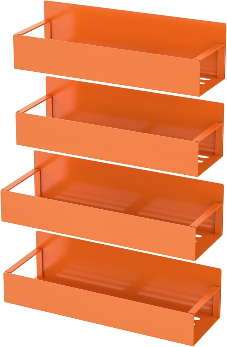 HuggieGems Metal 4 Pack Magnetic Spice Storage Rack Organizer for Refrigerator and Oven, Black Fridge Organizers and Storage - Homesidy.com