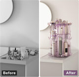 Rotating Makeup Organizer, DIY 8 Adjustable Layers Spinning Skincare Organizer, Cosmetic Display Case with Brush Holder Perfume Tray, Multi - Function Storage Carousel for Vanity Bathroom Countertop - Homesidy.com
