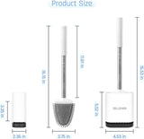 Sellemer Toilet Brush and Holder Set - Flexible Toilet Bowl Brush Head with Silicone Bristles, Compact Size for Storage and Organization, Ventilation Slots Base (1 Pack, Silver) - Homesidy.com