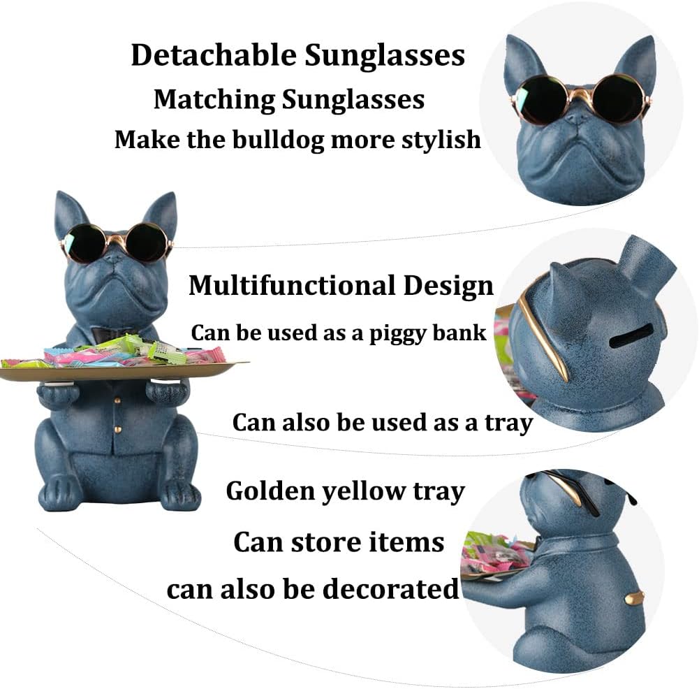 French Bulldog Gifts Statue Tray Organizer for Keys, Candy, Jewelry, Earrings, Entrance Piggy Bank - Modern Decor Resin French Bulldog Decor Entryway Table, Coffee Table, Office Desk, Home Decor - Homesidy.com