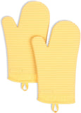 KITCHENAID Ribbed Soft Silicone Oven Mitt 2 - Pack Set, 7.5&34;x13&34;, Milkshake - Homesidy.com