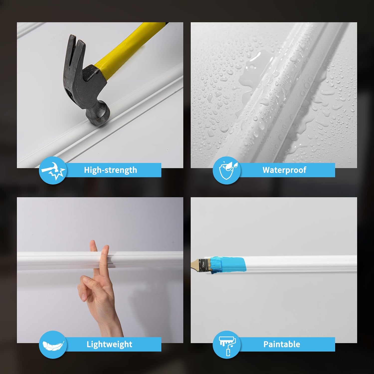 Art3d Pre - Cut Wall Molding Set of 6 pcs, Ready - to - Assemble Wainscoting Panels for Interior Wall Décor Living Room Bedroom Accent Wall - Installed with Glue, 3 Top 3 Bottom - Homesidy.com