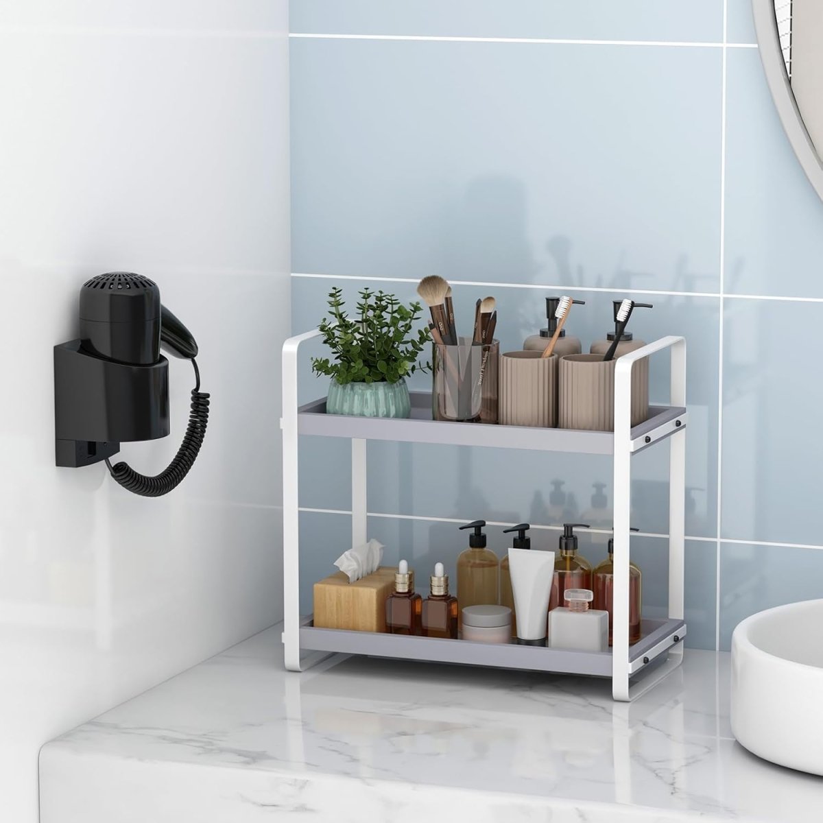 HNRLOY Bathroom Counter Organizer,Bathroom Countertop Organizer,Counter Shelf,Countertop Storage,Organization and Storage,Makeup Shelf,Sink Caddy(Brown 3 Tier) - Homesidy.com