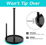 Paper Towel Holder Countertop, Standing Paper Roll Holder with Anti Slip Weighted Base, Stainless Steel Freestanding Paper Towel Holder for Kitchen, Black - Homesidy.com