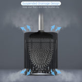 Sellemer Toilet Brush and Holder Set - Flexible Toilet Bowl Brush Head with Silicone Bristles, Compact Size for Storage and Organization, Ventilation Slots Base (1 Pack, Silver) - Homesidy.com