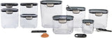 ProKeeper 9 - Piece Airtight Food Storage Container Set – Clear Plastic Flour and Sugar Canister Set with Magnetic Accessories for Kitchen Organization (Grey, 9 - Piece) - Homesidy.com