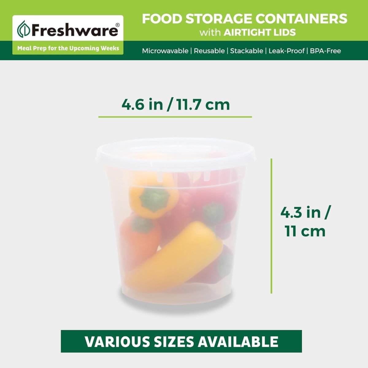 Freshware Food Storage Containers [24 Set] 32 oz Plastic Deli Containers with Lids, Slime, Soup, Meal Prep Containers | BPA Free | Stackable | Leakproof | Microwave/Dishwasher/Freezer Safe - Homesidy.com