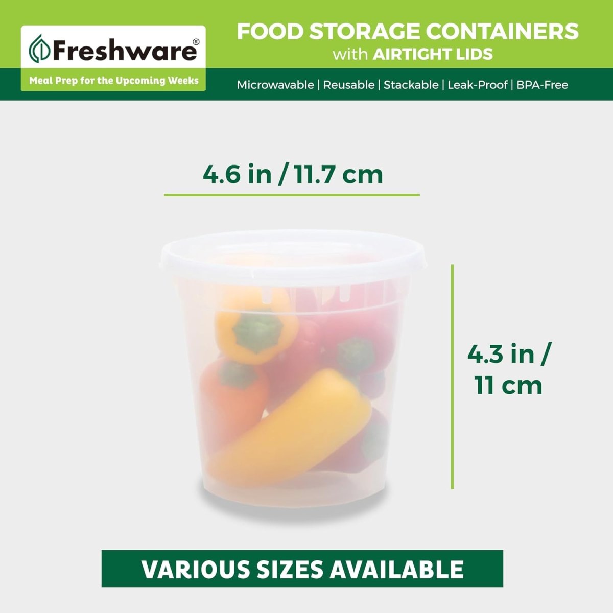 Freshware Food Storage Containers [24 Set] 32 oz Plastic Deli Containers with Lids, Slime, Soup, Meal Prep Containers | BPA Free | Stackable | Leakproof | Microwave/Dishwasher/Freezer Safe - Homesidy.com