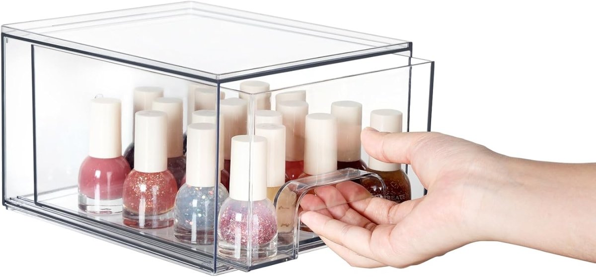 Vtopmart 4 Pack Small Clear Stackable Storage Drawers,Acrylic Bathroom Makeup Organizer,Plastic Storage Bins For Vanity, Undersink, Kitchen Cabinets, Pantry, Home Organization - Homesidy.com