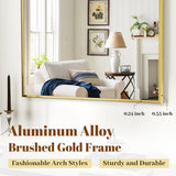 VooBang Arched Wall Mirror, 30 x 38 inch Arch Bathroom Mirror, Wall Mounted Vanity Mirror with Arch Metal Frame, Modern Bathroom Vanity Mirror for Bedroom, Living Room, Hanging or Leaning, Black - Homesidy.com
