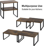 NEX Bamboo Kitchen Cabinet and Counter Shelf Organizer, Stackable &amp; Expandable, Set of 4, White and Natural - Homesidy.com