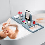 Premium Bamboo Bathtub Tray Caddy - Bath Tub Tray Table for Bathtub - Bath Caddy Tray for Bathtub, Expandable Size, Fits Most Bath Tubs - Homesidy.com