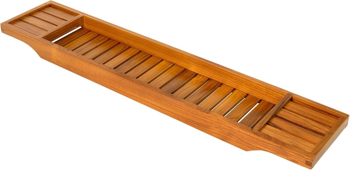 VaeFae Teak Bathtub Tray, Wooden Bath Caddy for Bathtub, Bath Tub Wood Table for Tub - Homesidy.com