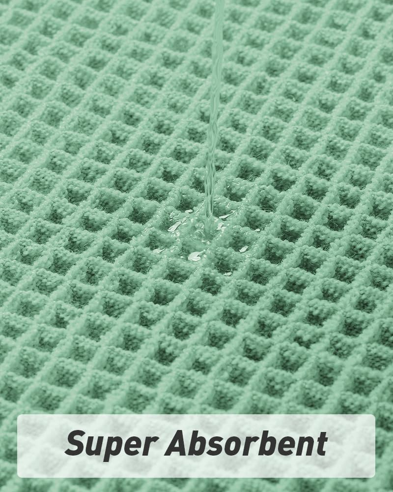 AMOAMI Upgraded Waffle Bath Mat, Super Absorbent Non Slip Bath Mats for Bathroom Floor, Machine Washable Bathroom Rugs with Tassels, Rubber Backed Bathroom Mats, Ultra Soft, 18&34; x 30&34;, Brown - Homesidy.com