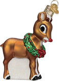 Old World Christmas Rudolph and Clarice Glass Blown Ornament for Christmas Tree, Handcrafted Holiday Decoration, Rudolph Collection - Homesidy.com