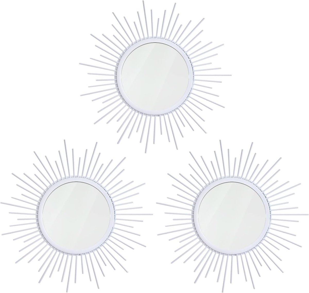 3 Pack Metal Mirrors for Wall Sunburst Wall Mirrors Home Décor Decorative Hanging Wall Art for Living Room Bedroom Entryway (Gold, Flower Sunburst) - Homesidy.com