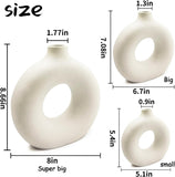 Ceramic Vases Set of 2,Modern Vases for Home Decor, White Boho Style for Living Room Kitchen Mantle Bedroom Dining Table Office Farmhouse Decorative Design - Homesidy.com