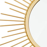 3 Pack Metal Mirrors for Wall Sunburst Wall Mirrors Home Décor Decorative Hanging Wall Art for Living Room Bedroom Entryway (Gold, Flower Sunburst) - Homesidy.com