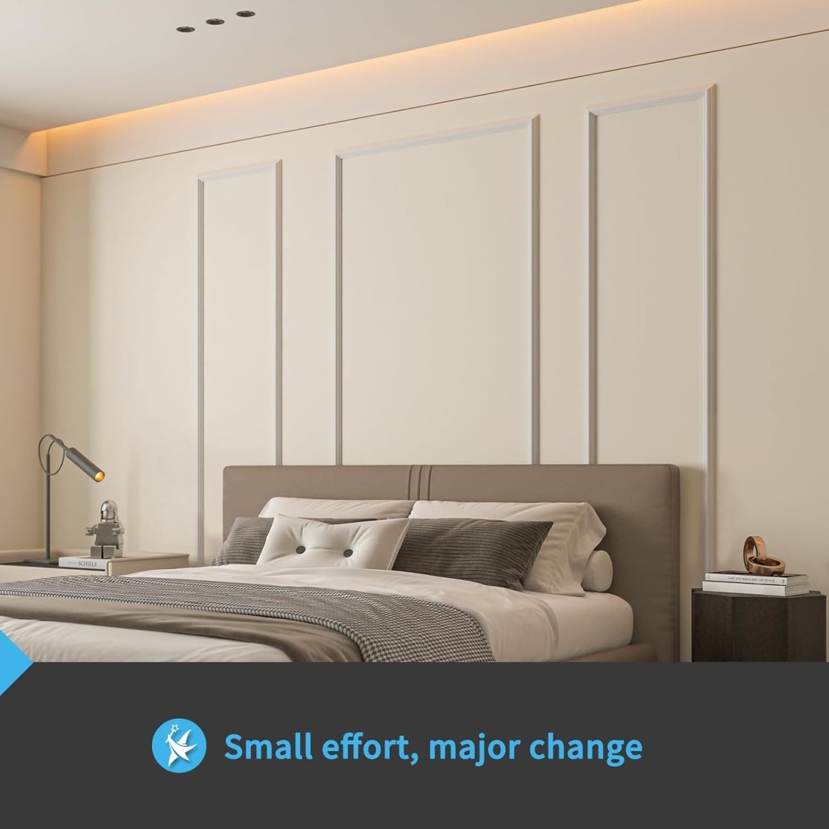 Art3d Pre - Cut Wall Molding Set of 6 pcs, Ready - to - Assemble Wainscoting Panels for Interior Wall Décor Living Room Bedroom Accent Wall - Installed with Glue, 3 Top 3 Bottom - Homesidy.com