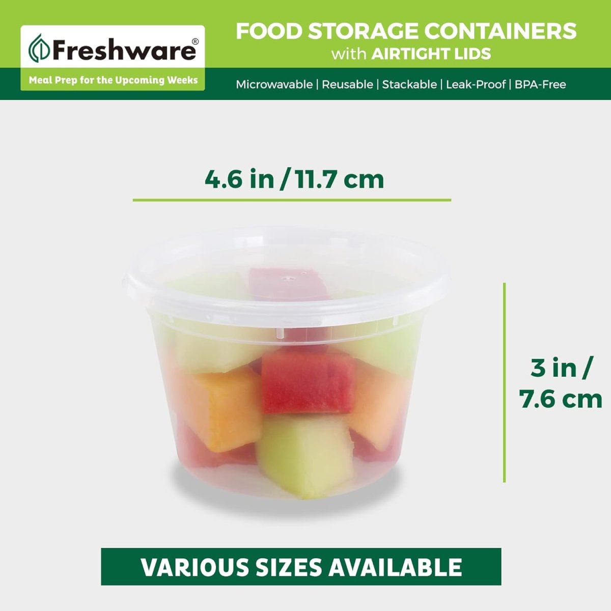 Freshware Food Storage Containers [36 Set] 16 oz Plastic Deli Containers with Lids, Slime, Soup, Meal Prep Containers | BPA Free | Stackable | Leakproof | Microwave/Dishwasher/Freezer Safe - Homesidy.com