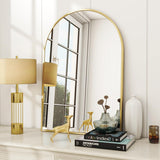 VooBang Arched Wall Mirror, 30 x 38 inch Arch Bathroom Mirror, Wall Mounted Vanity Mirror with Arch Metal Frame, Modern Bathroom Vanity Mirror for Bedroom, Living Room, Hanging or Leaning, Black - Homesidy.com
