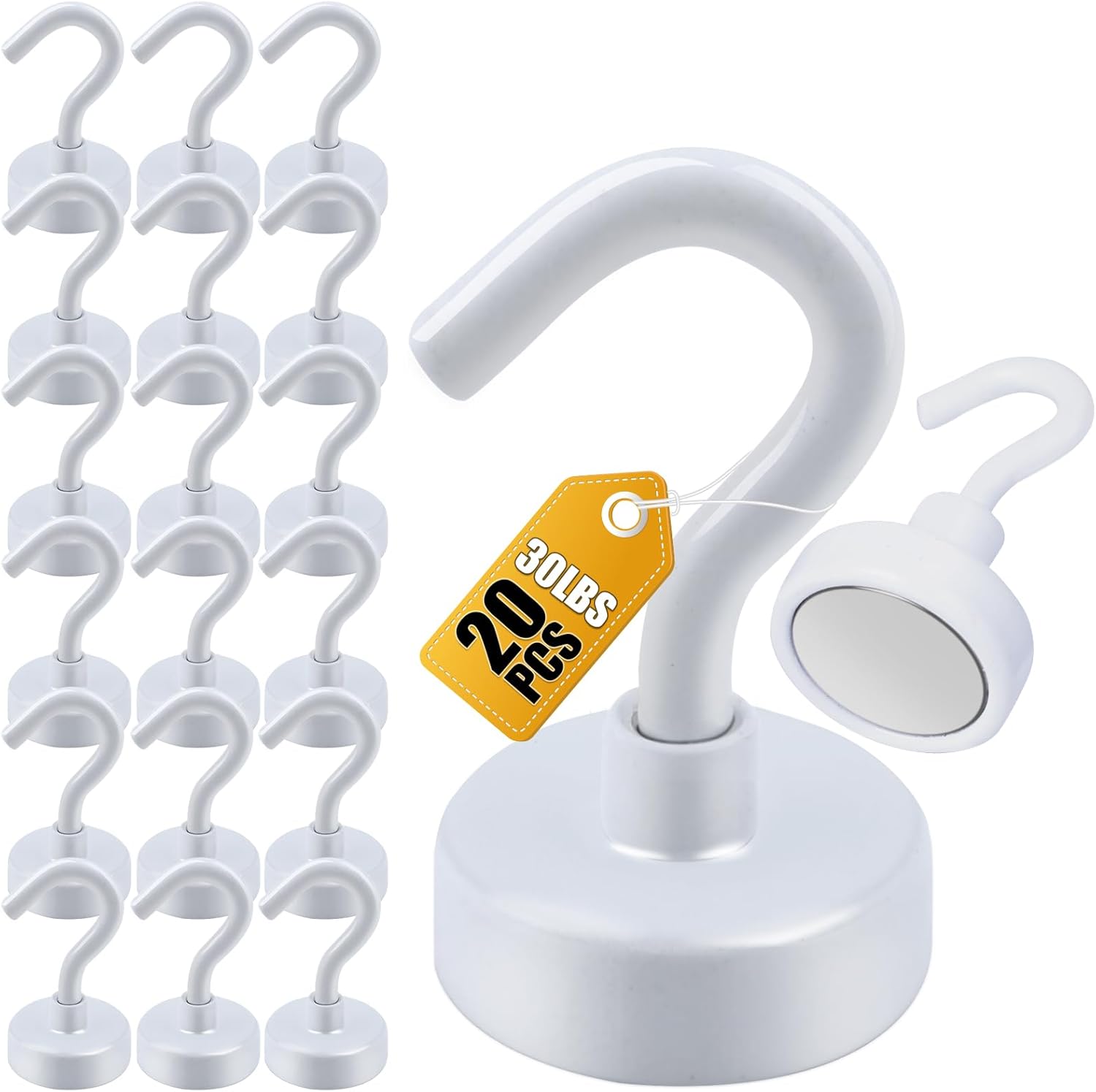 DIYMAG Magnetic Hooks, 30lbs Magnet Hook 2025 Cruise Cabin Ship Essentials Heavy Duty Strong Magnets Refrigerator Fridge Hanging for Classroom Beach Vacation Kitchen Grills Home 20 Pack (Silver) - Homesidy.com