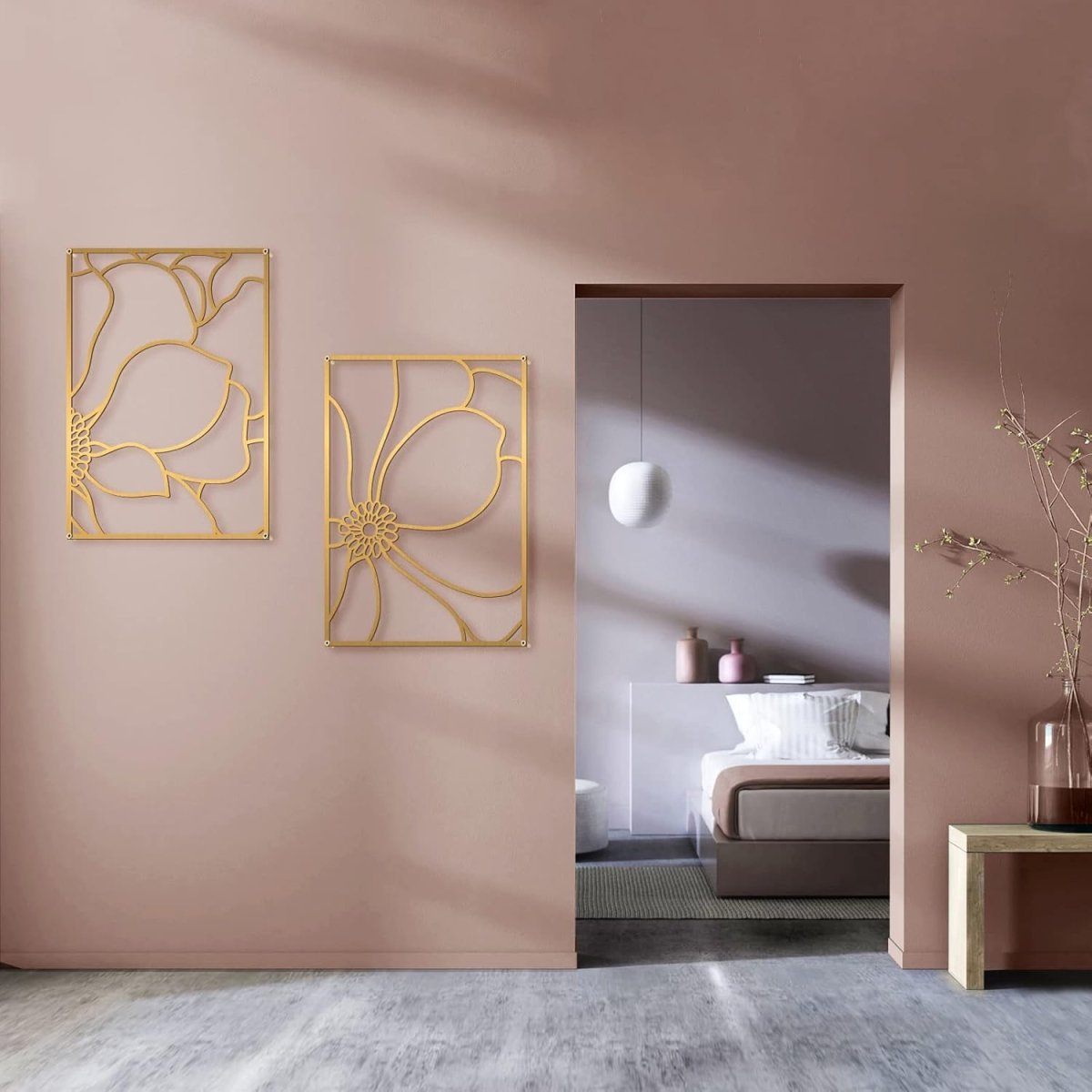 Glamativity 4 Pack Gold Wall Art Decor, Minimalist Single Line Real Metal Wall Art, Womans Body Shape Abstract Wall Art (Gold Classic Style, 17 x 11.8) - Homesidy.com