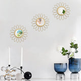 3 Pack Metal Mirrors for Wall Sunburst Wall Mirrors Home Décor Decorative Hanging Wall Art for Living Room Bedroom Entryway (Gold, Flower Sunburst) - Homesidy.com
