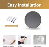 HARRITPURE Round Mirror 30 Black Wall Mounted Circle Mirrors Vanity Mirror with Brushed Aluminum Alloy Frame Modern Decoration for Bathroom, Living Room, Vanity, Bedroom, Entryway - Homesidy.com