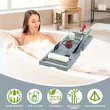 Premium Bamboo Bathtub Tray Caddy - Bath Tub Tray Table for Bathtub - Bath Caddy Tray for Bathtub, Expandable Size, Fits Most Bath Tubs - Homesidy.com