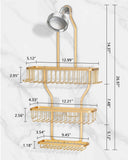 MSAICOE Shower Caddy Hanging - Never Rust Shower Hanging Organizer - Aluminum Over the ShowerHead Caddy with Soap Basket and 6 Hooks for Razor/Sponge (Black) - Homesidy.com