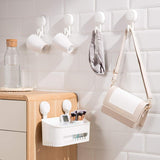 TAILI Shower Caddy Suction Cup 2 Pack with Hooks &amp; Soap holder, Heavy Duty Shower Organizer for Bathroom, No Drilling Bathroom Organizer with Large Capacity, Black Metal Storage Basket - Homesidy.com