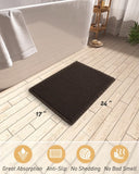 AMOAMI Upgraded Waffle Bath Mat, Super Absorbent Non Slip Bath Mats for Bathroom Floor, Machine Washable Bathroom Rugs with Tassels, Rubber Backed Bathroom Mats, Ultra Soft, 18&34; x 30&34;, Brown - Homesidy.com