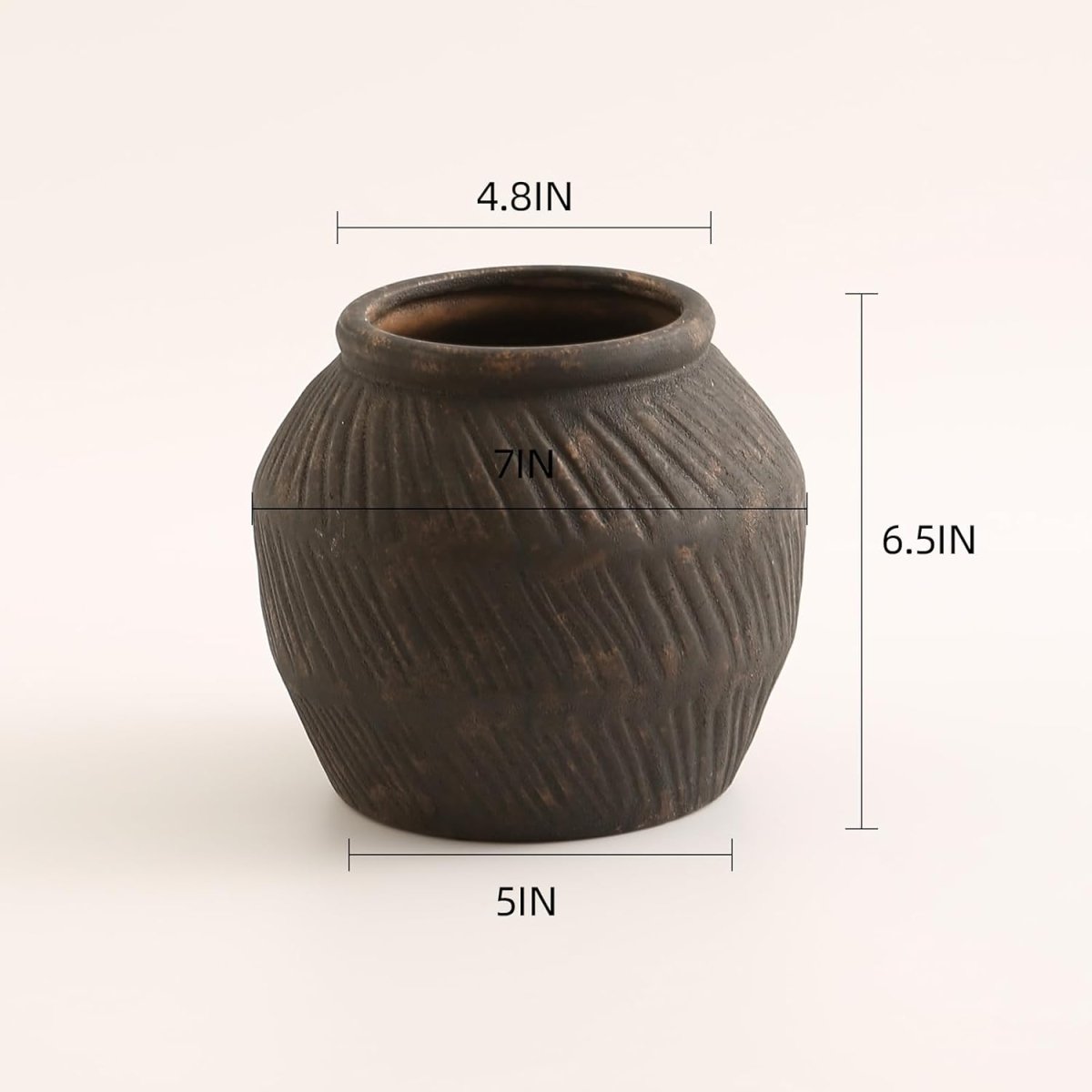 Rustic Vases for Home Decor. Ceramic Vase for Dining Table Decor. Terracotta Decorative Vase 6.1IN. ZSHLXM - Homesidy.com