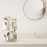 Rotating Makeup Organizer, DIY 8 Adjustable Layers Spinning Skincare Organizer, Cosmetic Display Case with Brush Holder Perfume Tray, Multi - Function Storage Carousel for Vanity Bathroom Countertop - Homesidy.com