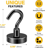 DIYMAG Garage Storage Hooks 6 Pack, 30lbs 2025 Cruise Cabin Ship Essentials N52 Magnetic Hook Heavy Duty Strong Wall Mount Magnets Fridge for Classroom Wall Mount Kitchen Grills Silver - Homesidy.com