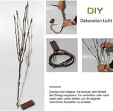 DK177 2 Pack Led Branch Light Battery Operated Lighted Branch Vase Filler Willow Tree Artificial Little Twig Power Brown 30 Inch 20 LED for Home Romantic Decoration, Warm White - Homesidy.com