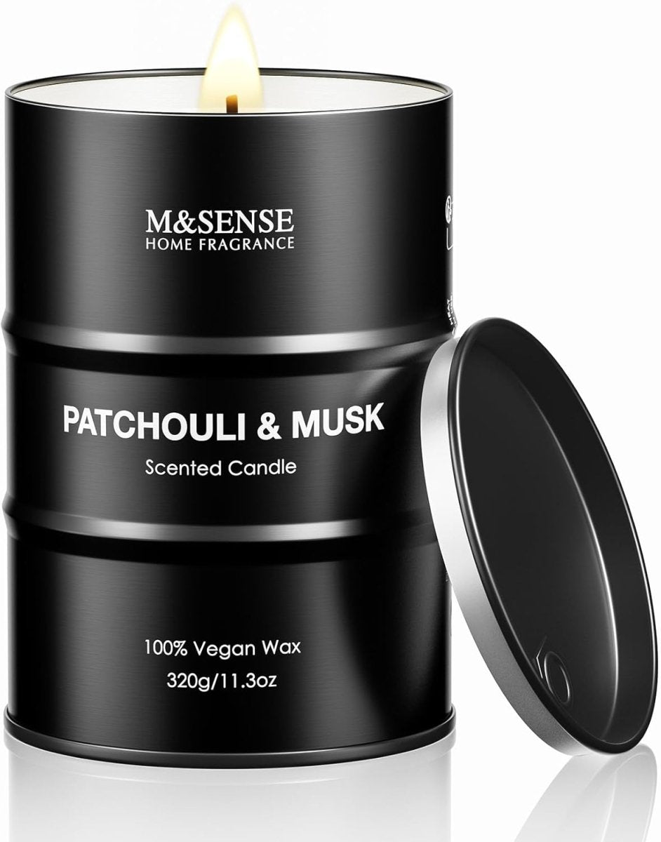 M&amp;SENSE Scented Candle, Tobacco Vanilla Medium Jar Candle Gifts for Men, 70 Hours Slow Burning Natural Soy Candles 11.3oz, Stress Relief Aromatherapy Candles Home Decor, Valentines Day Gifts for Him - Homesidy.com