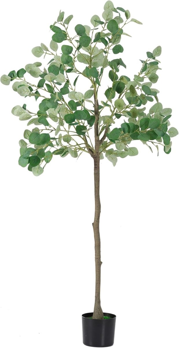 Artificial Eucalyptus Tree 5FT, Tall Fake Potted Plant with Nursery Pot, Faux Eucalyptus Tree for Home Office Decor, Indoor Decorative Artificial Plants for Living Room Bedroom - Homesidy.com