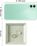 Mecaikru Ceramic Trinket Dish, Ring Tray, Decorative Jewelry Dish for Earrings Necklaces Watch Keys, for Women, White Green - Homesidy.com