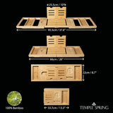 Temple Spring Wooden Bathtub Tray, Bamboo Bathroom Accessories, Bath Tray for Tub, at Home Spa Essentials, Board for Tub Table, Bath Caddy for Bathtub Accessories &amp; Bathroom Essentials – Natural - Homesidy.com