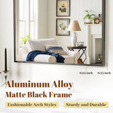 VooBang Arched Wall Mirror, 30 x 38 inch Arch Bathroom Mirror, Wall Mounted Vanity Mirror with Arch Metal Frame, Modern Bathroom Vanity Mirror for Bedroom, Living Room, Hanging or Leaning, Black - Homesidy.com