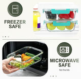 KOMUEE 10 Packs 30 oz Glass Meal Prep Containers,Glass Food Storage Containers with Lids,Airtight Lunch Bento Boxes,Microwave,Freezer and Dishwasher,Gray - Homesidy.com