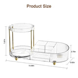 Makeup Organizer Countertop for Vanity, Rotating Perfume Tray with 5 - compartment Cosmetic and Skincare Organizers, Multi - Purpose Desk Storage Makeup Brush Holder for Bathroom Bedroom Counter - Homesidy.com