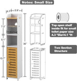 AOJEZOR Toilet Paper Holder Stand: No Drill PVC Small Bathroom Cabinet for Apartment Dwellers - Rental Deposit Protection - Small Space Storage Saving - Homesidy.com