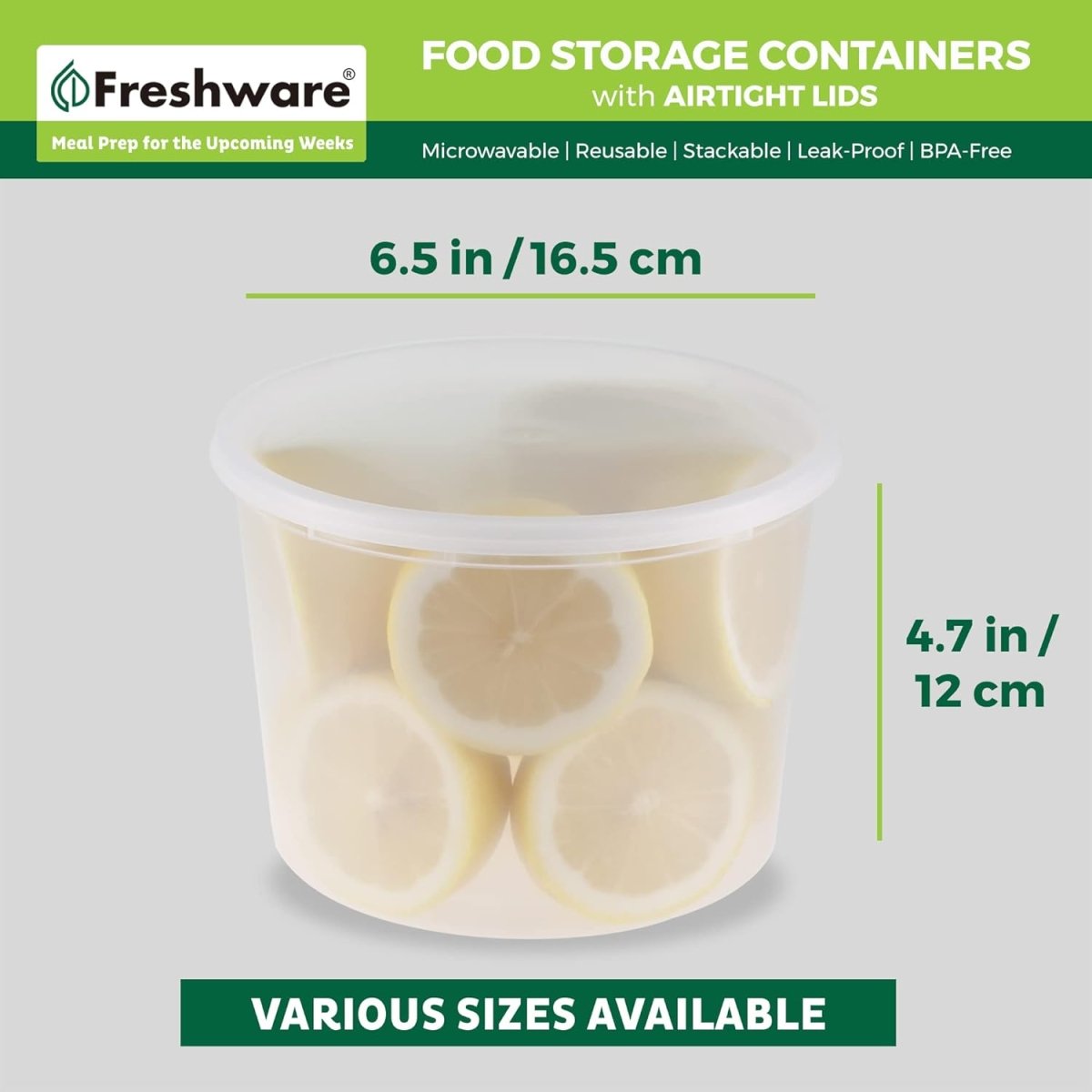 Freshware Food Storage Containers [24 Set] 32 oz Plastic Deli Containers with Lids, Slime, Soup, Meal Prep Containers | BPA Free | Stackable | Leakproof | Microwave/Dishwasher/Freezer Safe - Homesidy.com